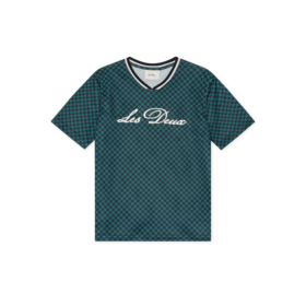 Les Deux Check Mesh T-Shirt - Mediterranea Green