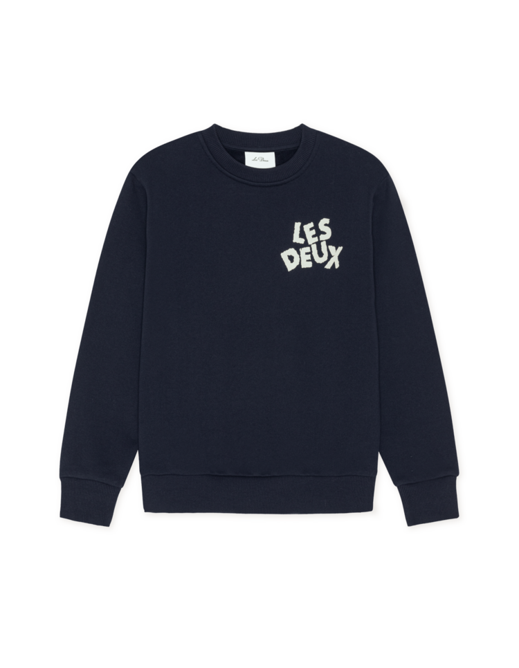 Les Deux Logo Sweatshirt - Dark Navy Blue
