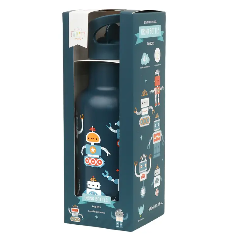A Little Lovely Company RVS drinkfles - Robots