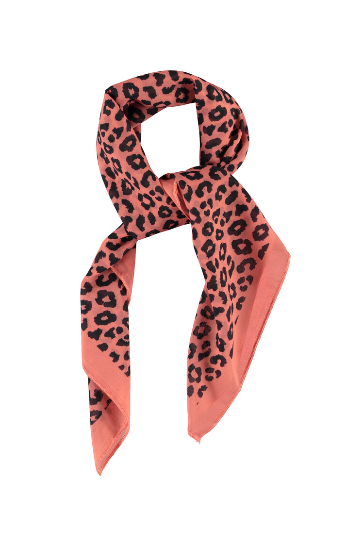 Piupiuchick Chiffon Bandana - pink w/ animal print