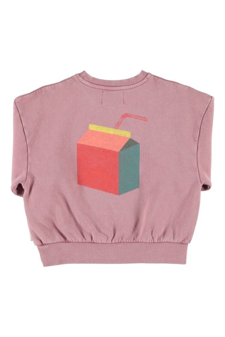 Piupiuchick Oversized Sweatshirt - Pink  w/ lunch break print