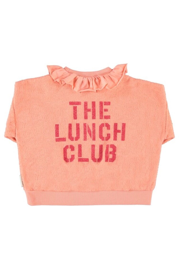 Piupiuchick Sweatshirt  w/ collar - Pink w/ Apple print