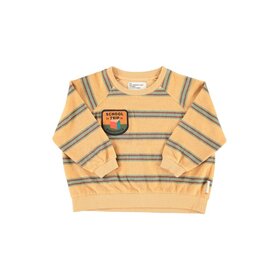 Piupiuchick Terry Cotton Sweatshirt - Sand w/ double stripes