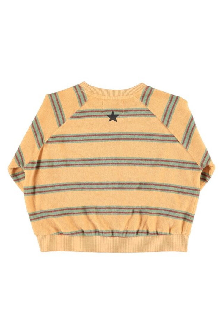 Piupiuchick Terry Cotton Sweatshirt - Sand w/ double stripes