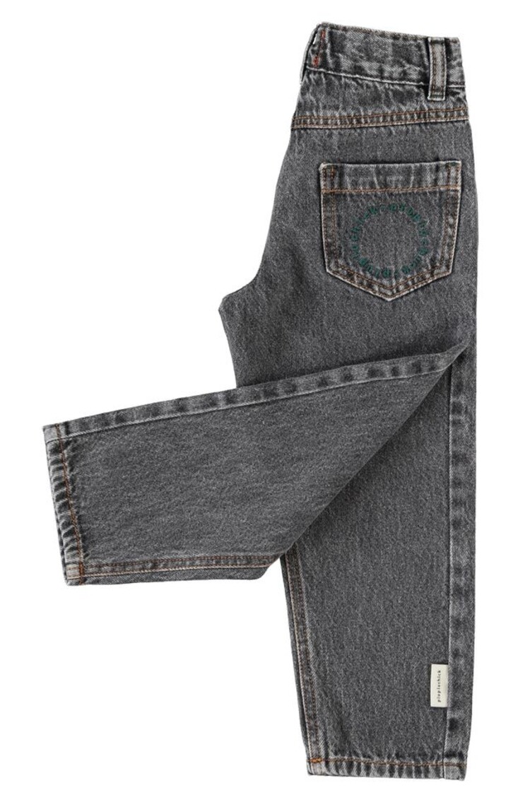 Piupiuchick Mom Fit trousers - Washed Black Denim