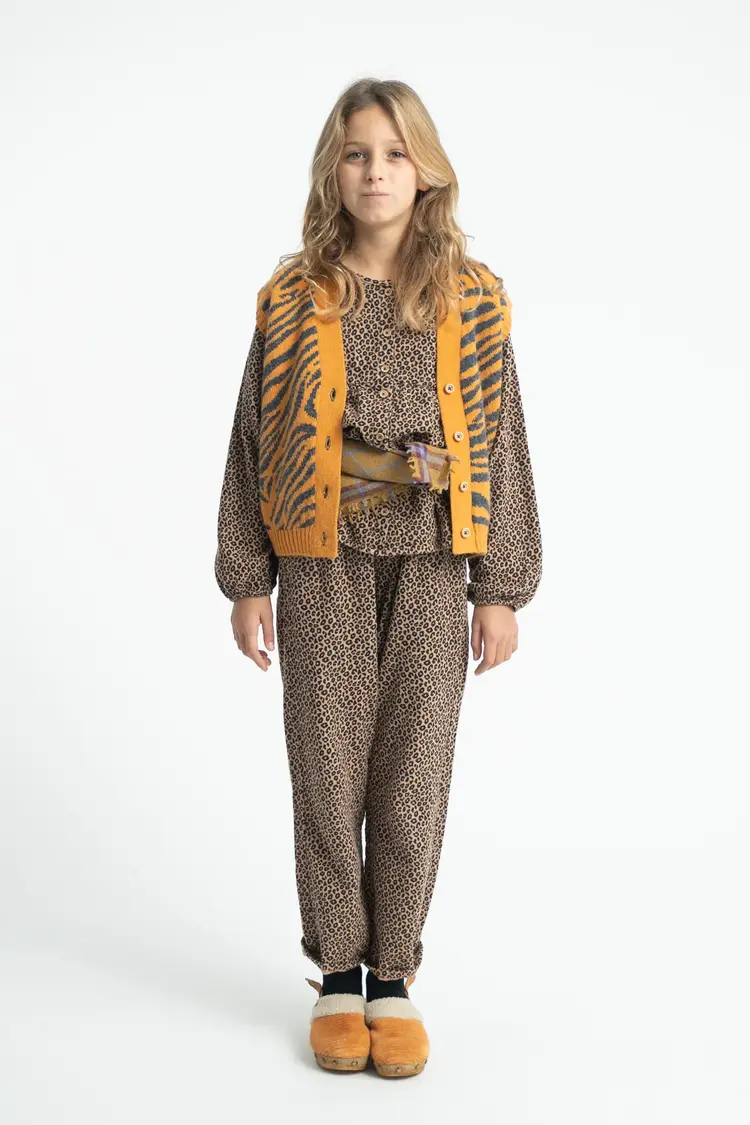 Piupiuchick Unisex trousers - brown w/ animal print