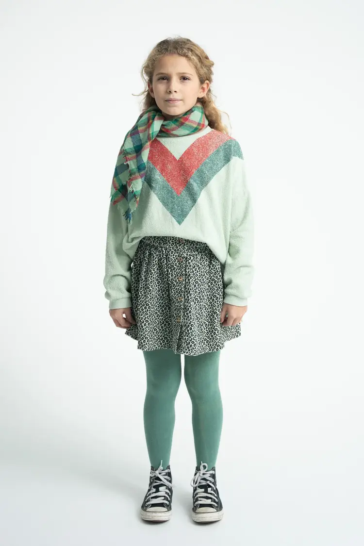 Piupiuchick Short skirt - mint green w/ animal print