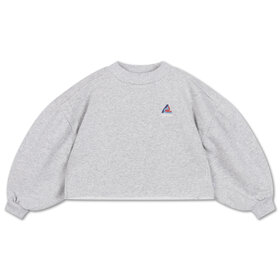 Repose Crop Heart Sweater - Light Mixed Grey