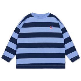 Repose Wide Cut Long Tee - Horizon Dark Eclipse Block Stripe