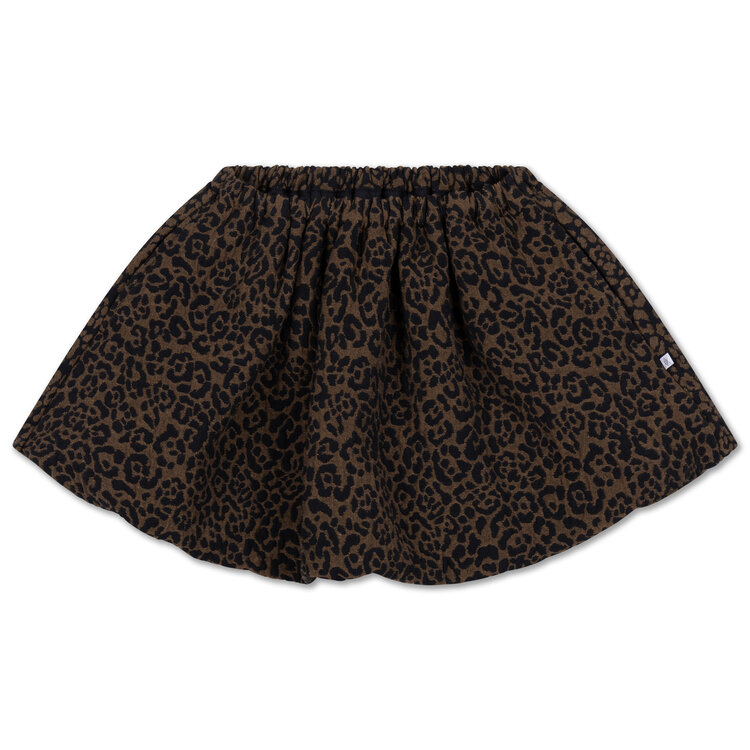 Repose Balloon Mini Skirt - Chocolate Leopard Jacquard