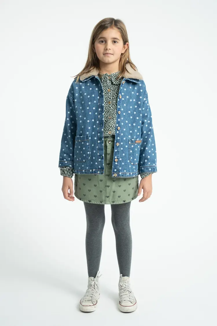 Piupiuchick Short skirt - olive green w/ black hearts