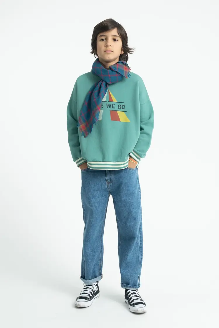Piupiuchick Sweatshirt - Green "here we go" print