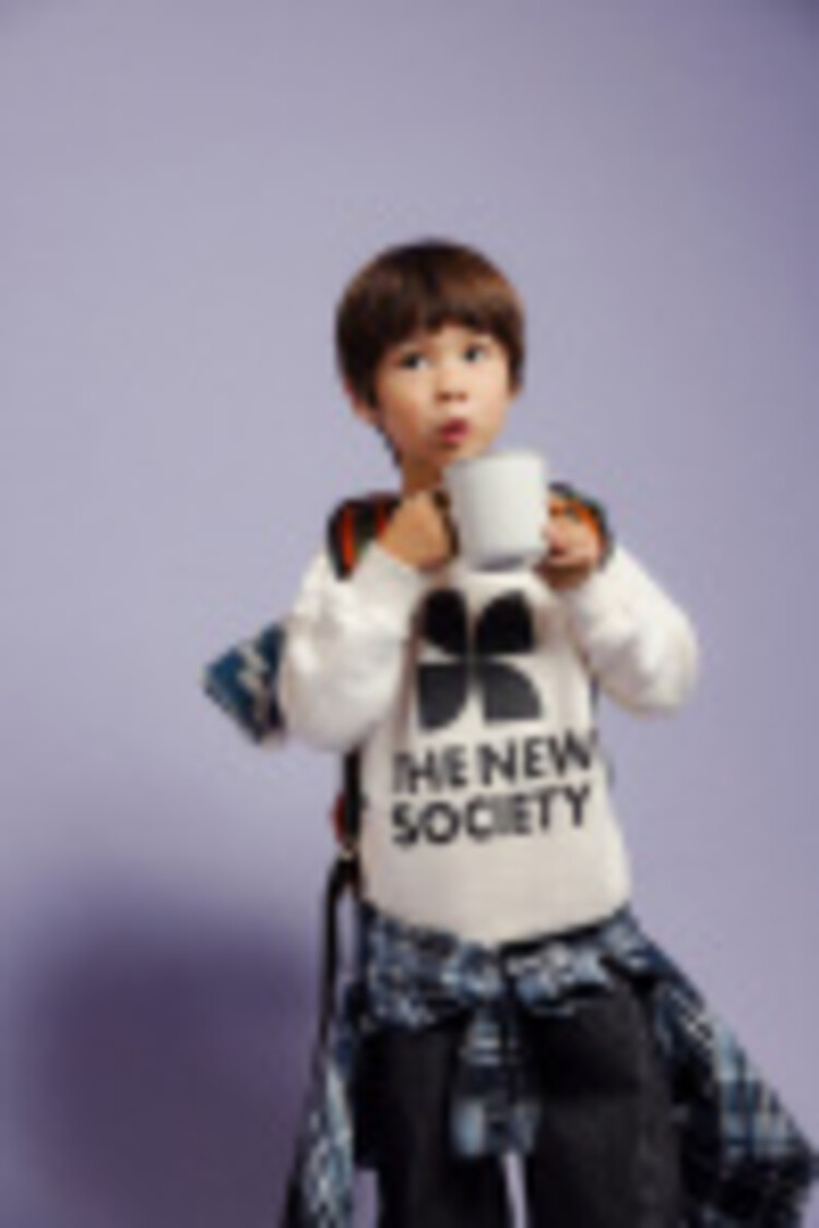 The New Society TNS Logo Sweatshirt - Whisper White Melange