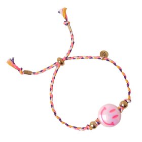 LOVEissue Happy smiley bracelet - Pink/Orange