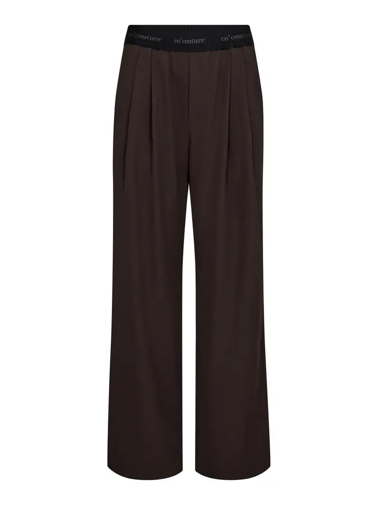 Co'Couture Alini Logo Pant - Dark Brown