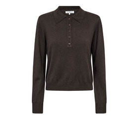Co'Couture Cory Padded Polo Knit - Dark Brown