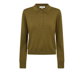 Co'Couture Cory Padded Polo Knit - Fern Green