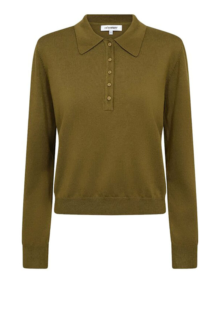 Co'Couture Cory Padded Polo Knit - Fern Green