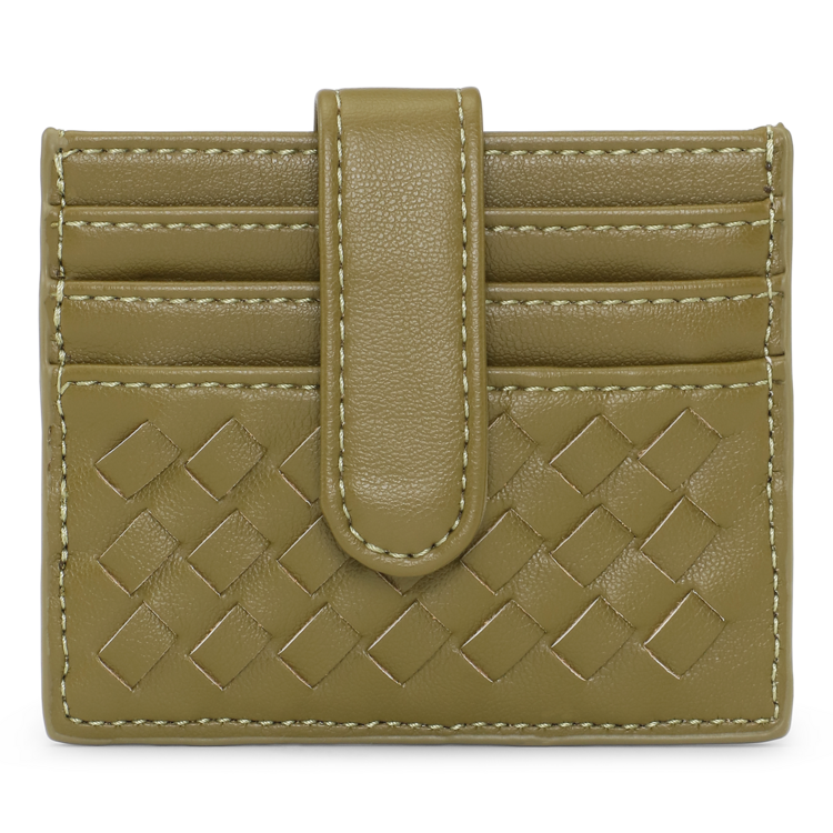 Sui Ava Woven Card Wallet - Green