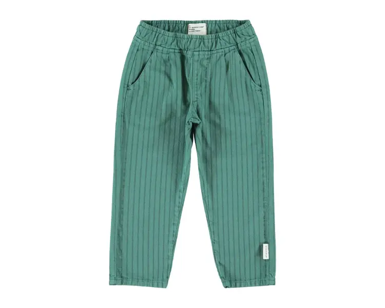 Piupiuchick Trousers - green w/ black stripes