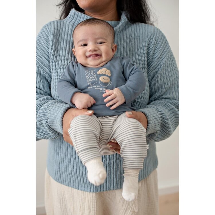 Feetje Broek rib streep - Breakfast Buddy - Blauw