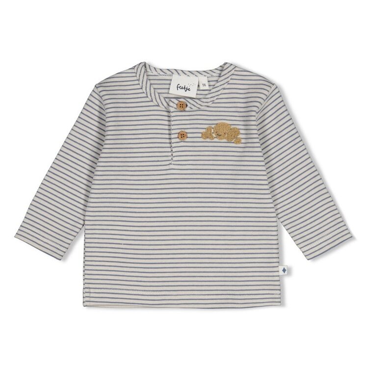 Feetje Longsleeve Streep - Breakfast Buddy - Blauw