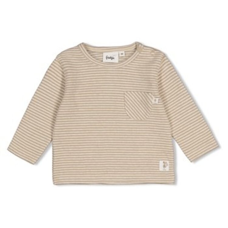 Feetje Longsleeve Streep - Over the moon - Taupe