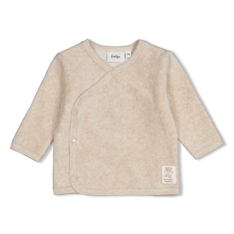 Feetje Overslag Shirt Velours Rib- Taupe Melange