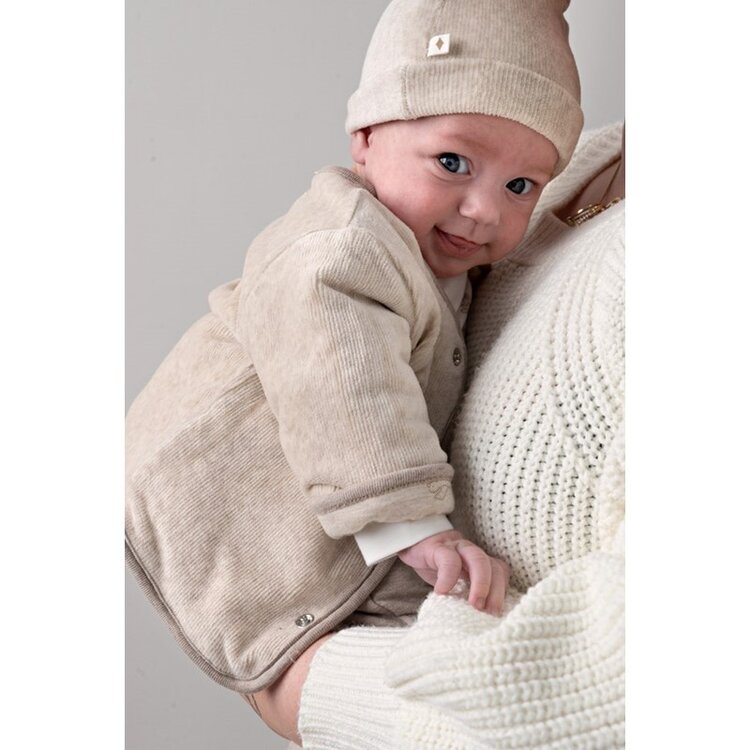 Feetje Mutsje Velours Rib- Taupe Melange