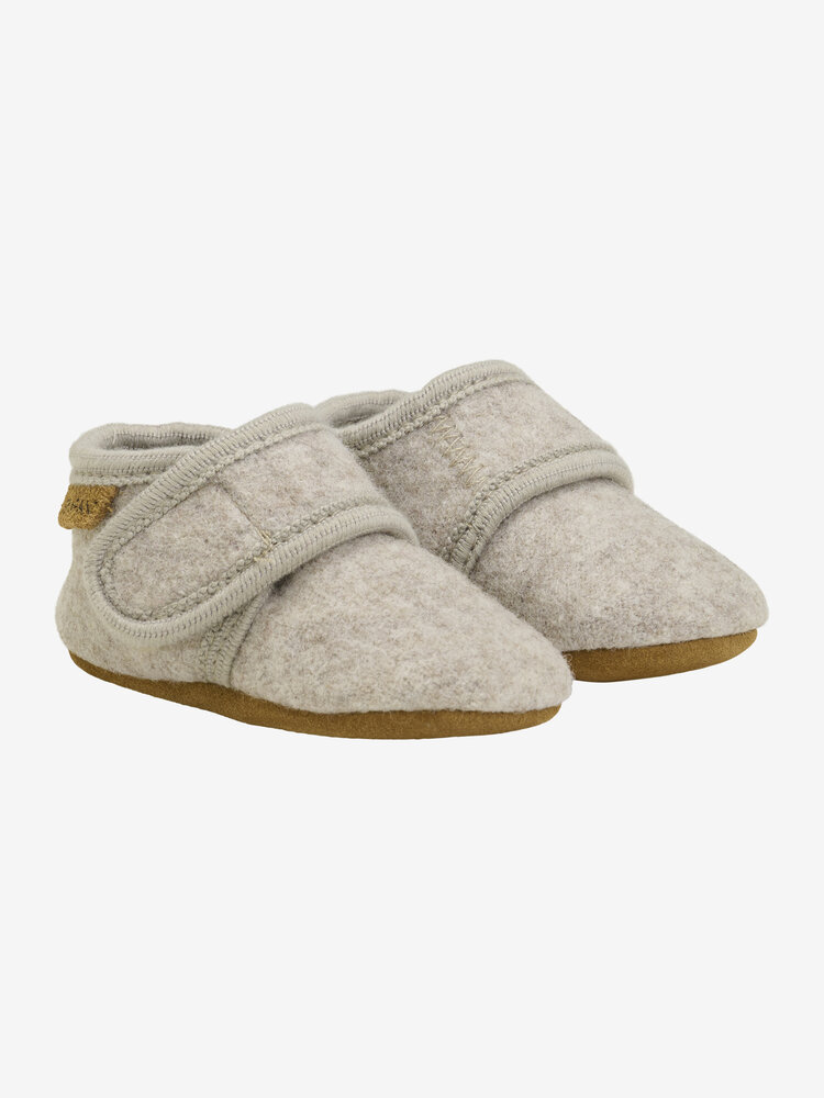 Enfant Baby wool slofjes - Sand Melange