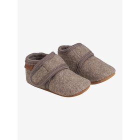 Enfant Baby wool slofjes - Walnut Melange