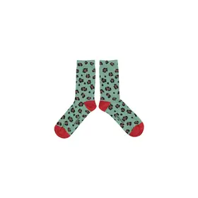 Piupiuchick Socks - Green w/animal print