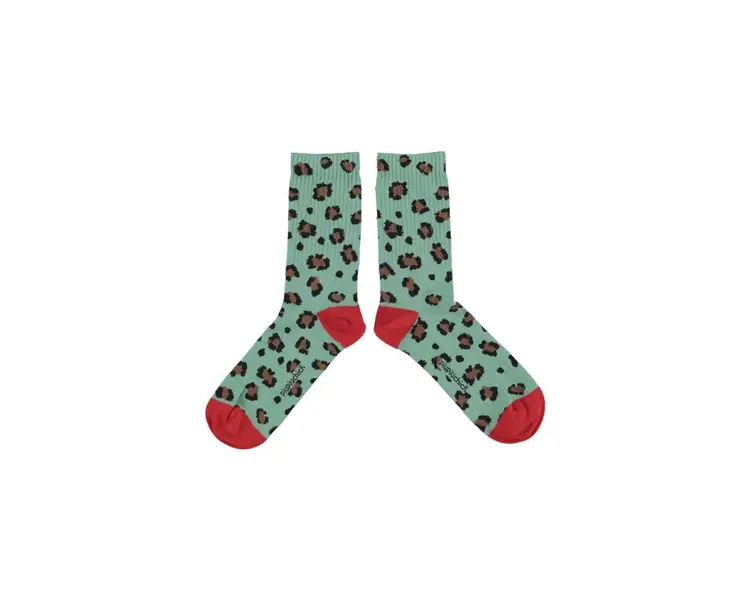 Piupiuchick Socks - Green w/animal print