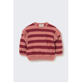 Cozmo Baby Ruffle Sweater Denia - Burgundy Rose Striped