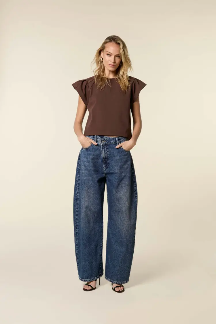 Homage Dean Curved Baggy With Slanted Fly - Dark Wash