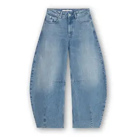 Homage Jimi Mid Waist Barrel Jeans with Darts - Vintage Wash