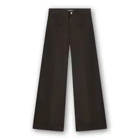 Homage Tailored Jeans With Leather Coating - Brown Coasted