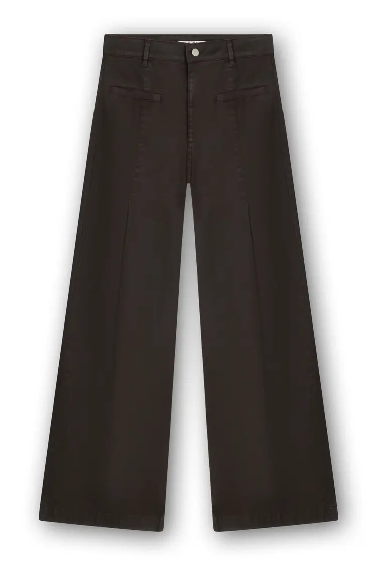 Homage Tailored Jeans With Leather Coating - Brown Coasted