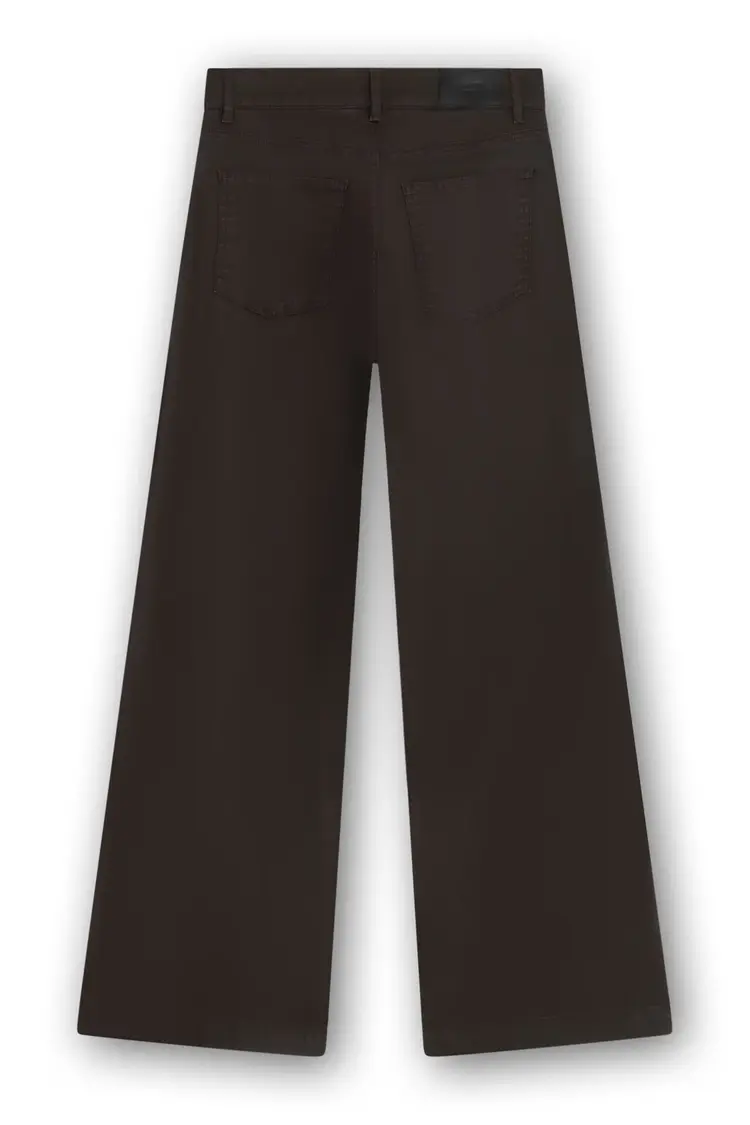 Homage Tailored Jeans With Leather Coating - Brown Coasted