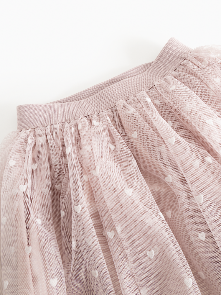 MarMar Solvig Ballerina Skirt - Cloud Gray Hearts