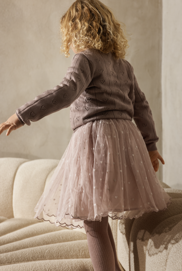 MarMar Solvig Ballerina Skirt - Cloud Gray Hearts