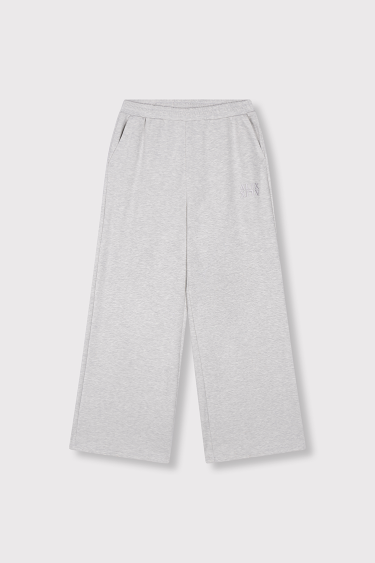 Alix the label Knitted Wide Leg Pants - Light Grey Melange