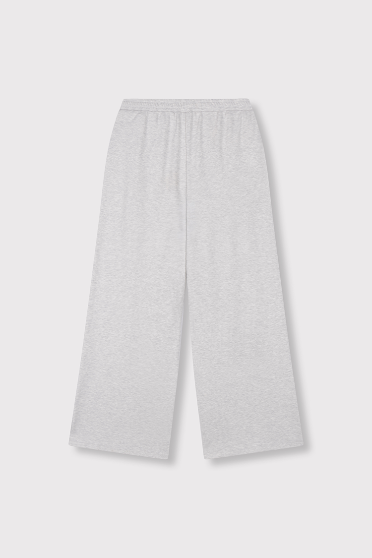 Alix the label Knitted Wide Leg Pants - Light Grey Melange
