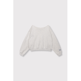 Alix the label Knitted Badwing Sweater - Light Grey Melange