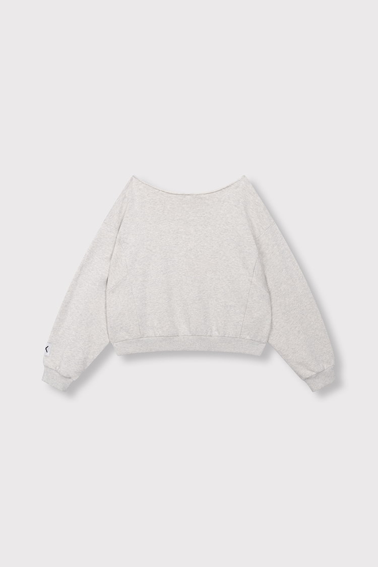 Alix the label Knitted Badwing Sweater - Light Grey Melange
