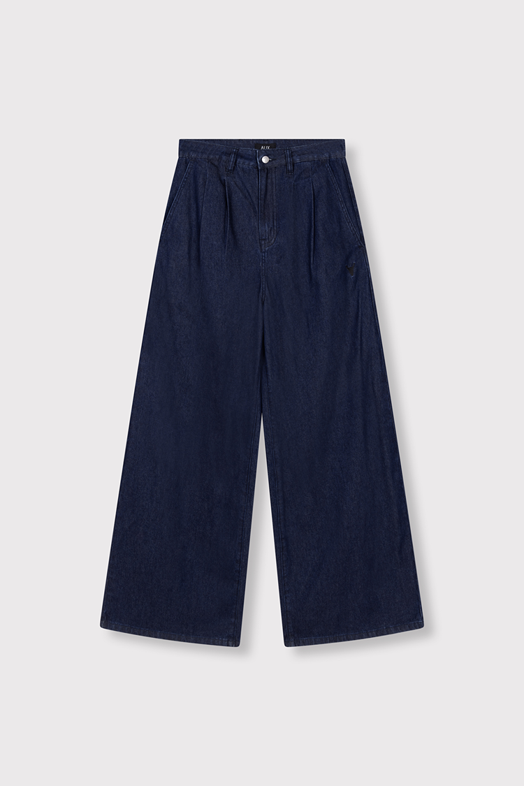 Alix the label Woven Wide Leg Denim Pants - Indigo Denim