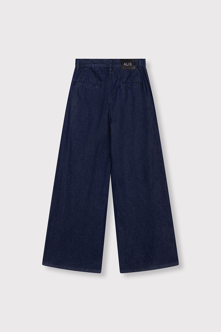Alix the label Woven Wide Leg Denim Pants - Indigo Denim