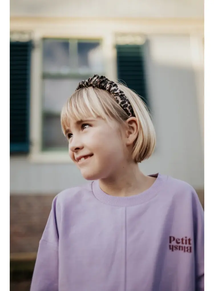 Petit Blush Smocked Headband - Leopard AOP