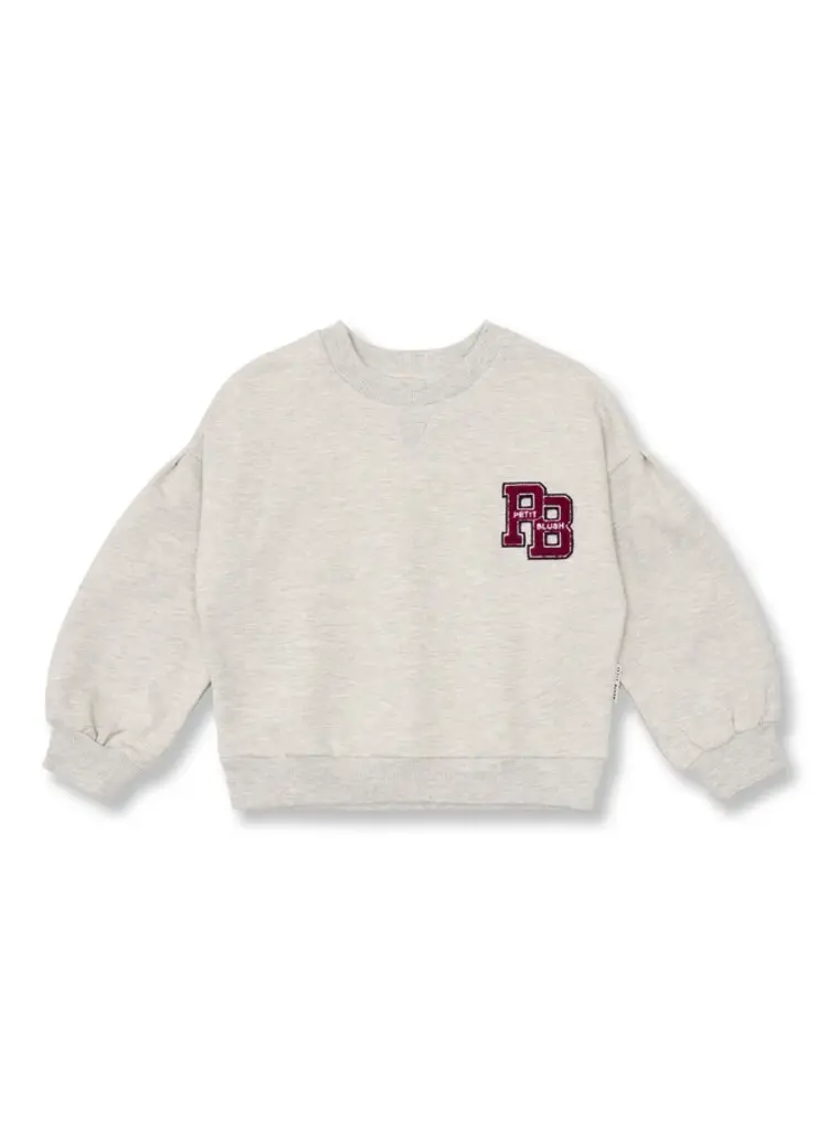 Petit Blush Easy Sweater PB Logo - Grey Melange