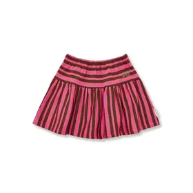 Petit Blush Mini Ruffle Skirt - Stripe Pink/Brown